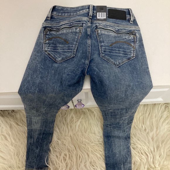 G-STAR RAW Midge Zip Mid Skinny Jeans In Lt Vintage Aged Destroy - Picture 9 of 10